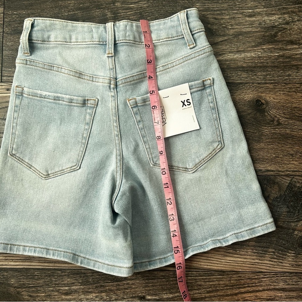Vervet Women's XS Light Blue Denim Shorts With Stretch Longer Length - Picture 6 of 9